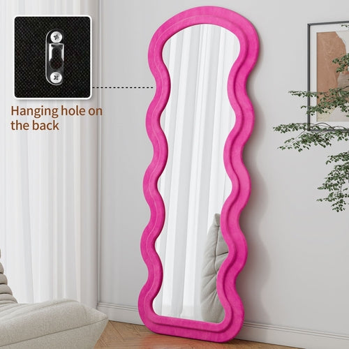 Flannel Full Length Wave rose Floor Mirror  for Bedroom living room