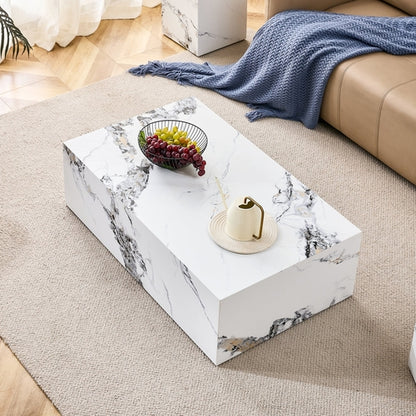 Modern Coffee Table – 39.3" Rectangular Accent Table with Textured