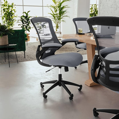 Kelista Dark Gray Mesh Mid Back Office Chair For Desk