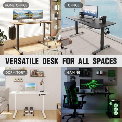 47.2 Inch Electric Standing Desk Wood Desktop Brown
