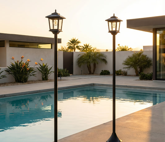 2pcs Solar Outdoor Lamp Post, Pole Lights with Built-in Lithium Battery, Automatic Solar Garden Lighting for Pathway, Yard, Porch, Driveway, Modern Landscape Lighting, Pathway Illumination, Energy Efficient Lighting, Replaceable Bulb, Birthday Gift