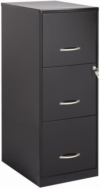 Cooper 3-Drawer Letter File Cabinet Black for Office