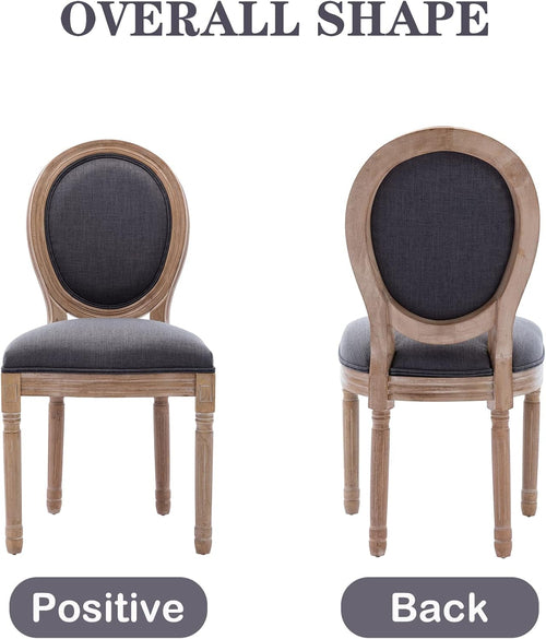 French Country Dining Chairs Set of 4 Oak Wood Round Back