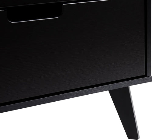 Modern Six Drawer Dresser Black 52 Inch Bedroom Storage