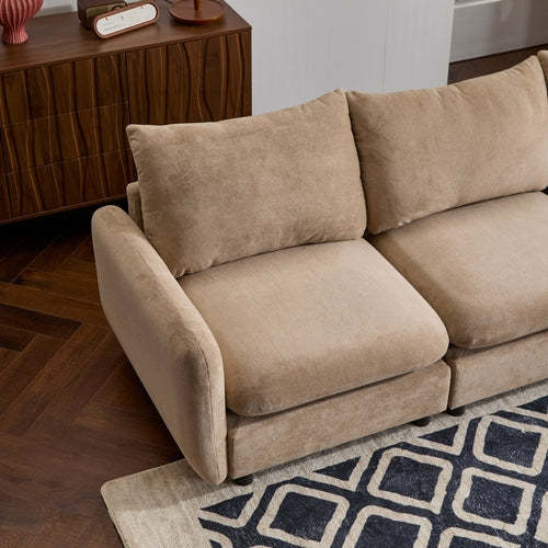 Modular Velvet Sectional Sofa Corner Chair – Convertible Upholstered