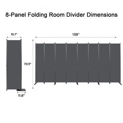 Folding Privacy Screen Room Divider, Heavy-Duty Metal Frame &