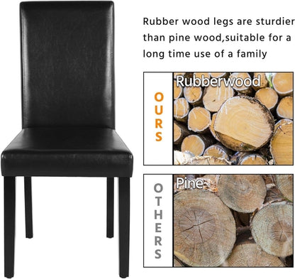 Dining Chair Set of 4 PU Leather Dining Room Chairs Upholstered