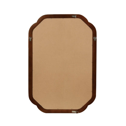 Solid Wood Frame Rounded Corner Decorative Mirror, For Bedroom,