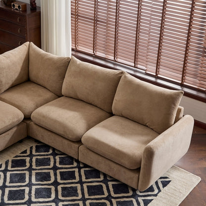 Modular Velvet Sectional Sofa Corner Chair – Convertible Upholstered