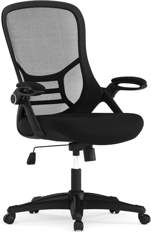 Porter High Back Black Mesh Ergonomic Office Chair With Flip Up Arms