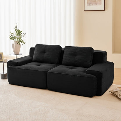82 Modern L-Shaped Modular Sectional Sofa For Living Room, Corduroy