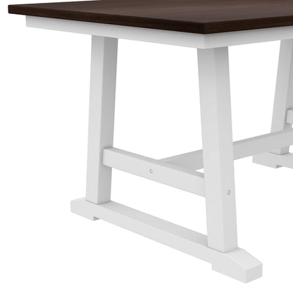 6-Piece Wood Dining Table Set with Long Bench and 4 Dining Chairs,