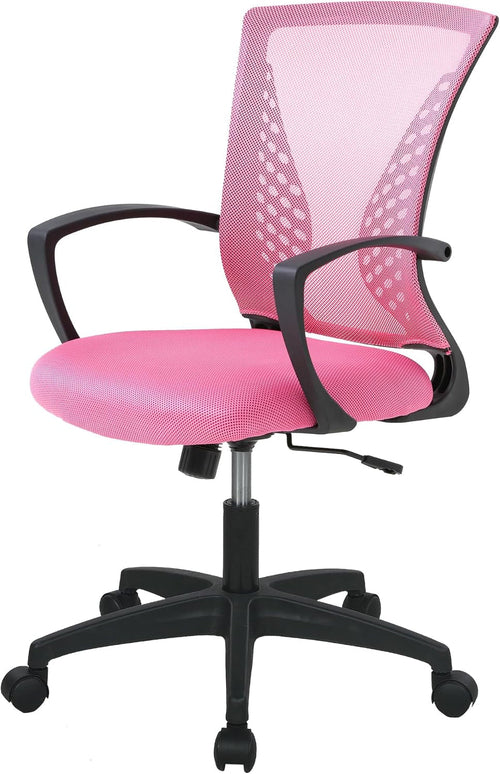 Pink Ergonomic Gaming Chair With Lumbar Support 360 Swivel