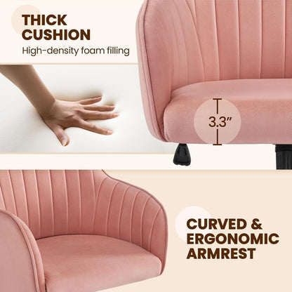 Pink Desk Chair With Adjustable Height For Home Office