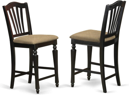 Chelsea Counter Dining Chairs Set Of 2 Black Faux Leather
