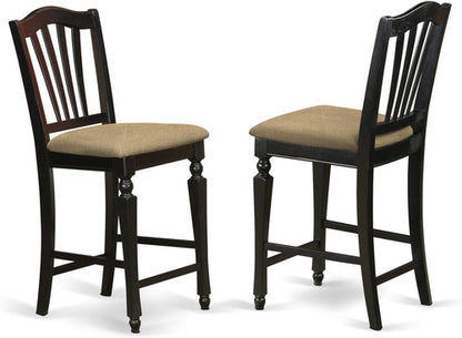 Chelsea Counter Dining Chairs Set Of 2 Black Faux Leather