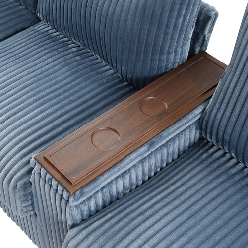 Modern 4-Seater Corduroy Sofa Couch with USB Ports, Hidden Storage and