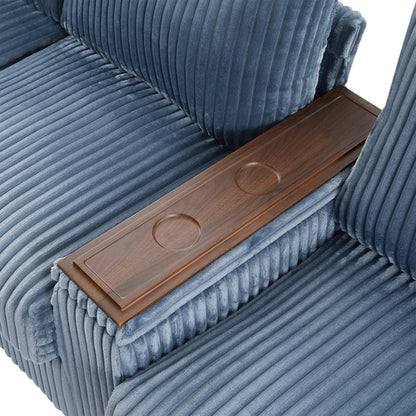 Modern 4-Seater Corduroy Sofa Couch with USB Ports, Hidden Storage and