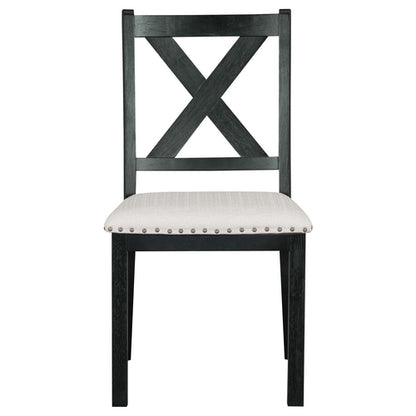 Farmhouse 82inch 6-Piece Extendable Dining Table with Footrest, 4