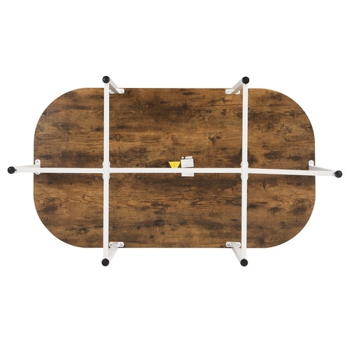 Modern 7-Piece Dining Table Set with Faux Marble Compact 55Inch