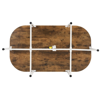 Modern 7-Piece Dining Table Set with Faux Marble Compact 55Inch