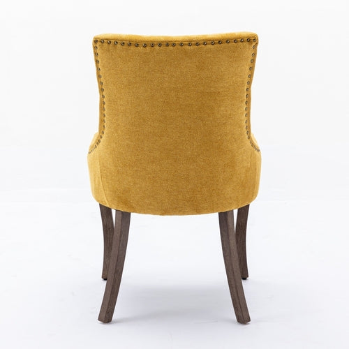 Ultra Side Dining Chair, Thickened Fabric with Solid Wood Legs and