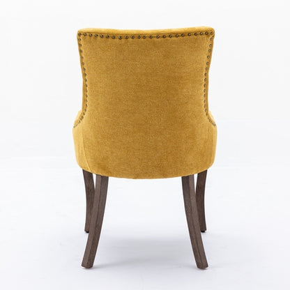 Ultra Side Dining Chair, Thickened Fabric with Solid Wood Legs and