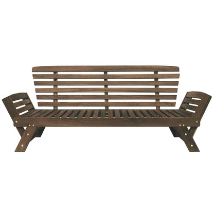 Outdoor Adjustable Patio Wooden Daybed Sofa Chaise Lounge with
