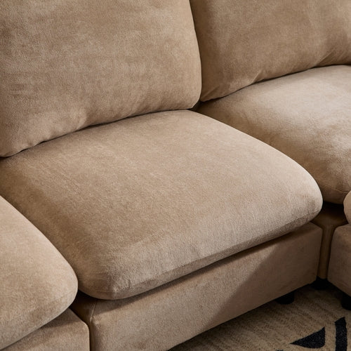 Modular Velvet Sectional Sofa Corner Chair – Convertible Upholstered