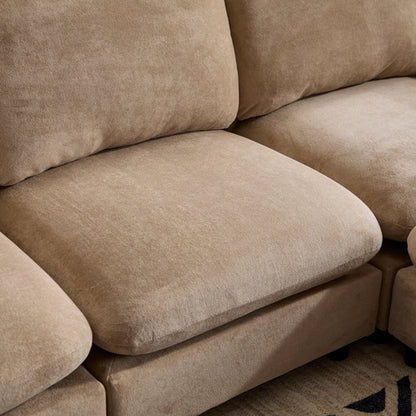 Modular Velvet Sectional Sofa Corner Chair – Convertible Upholstered
