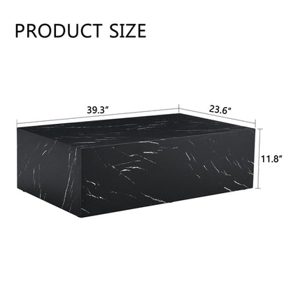 Modern Coffee Table – 39.3" Rectangular Accent Table with Textured