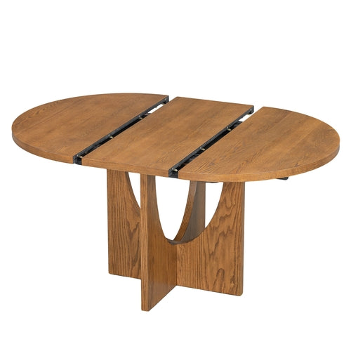 Modern 5-Piece Extendable Round Dining Table Set with 16.2inch