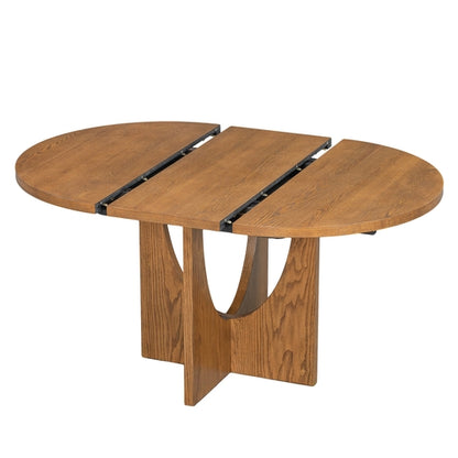 Modern 5-Piece Extendable Round Dining Table Set with 16.2inch
