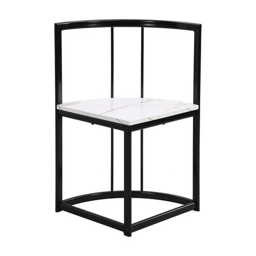 Modern 7-Piece Dining Table Set with Faux Marble Compact 55Inch