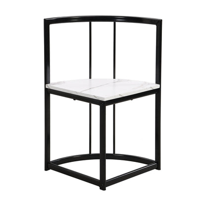 Modern 7-Piece Dining Table Set with Faux Marble Compact 55Inch