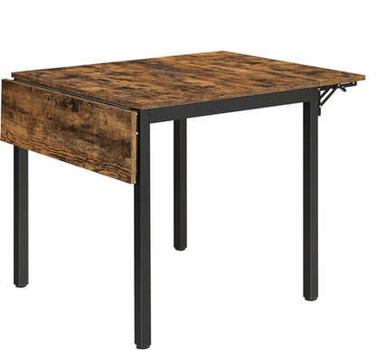 Folding Dining Table Drop Leaf Extendable Brown For Small Spaces Seats