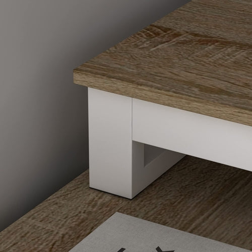 L Shaped Corner Desk Walnut With Large Workspace And Drawers