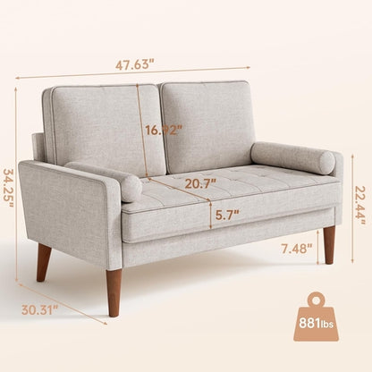 Ashbeige Modern Loveseat For Small Spaces Pocket Spring