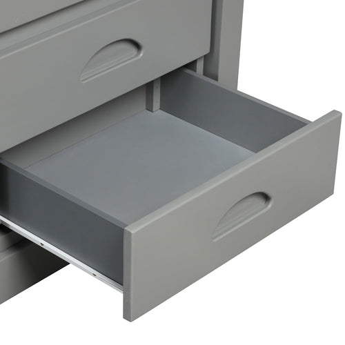 Full over Full Bunk Bed with Twin Size Trundle, Gray