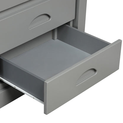 Full over Full Bunk Bed with Twin Size Trundle, Gray