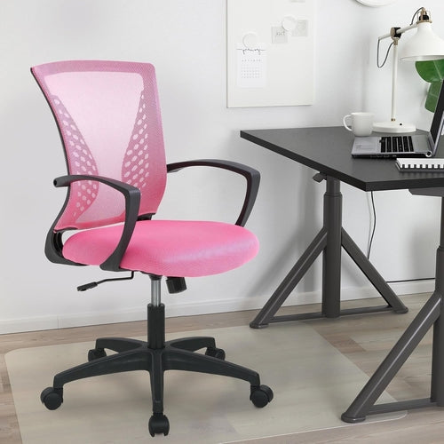 Pink Ergonomic Gaming Chair With Lumbar Support 360 Swivel