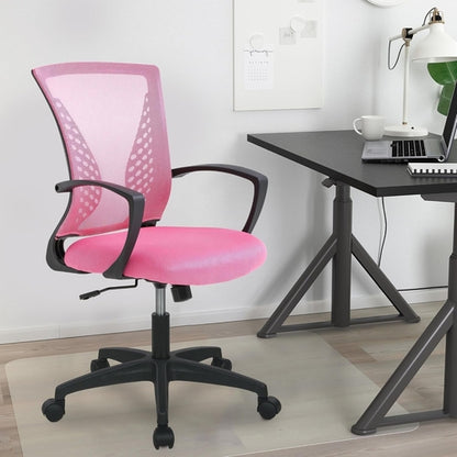 Pink Ergonomic Gaming Chair With Lumbar Support 360 Swivel