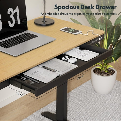 Electric Standing Desk With USB Ports And Adjustable Height