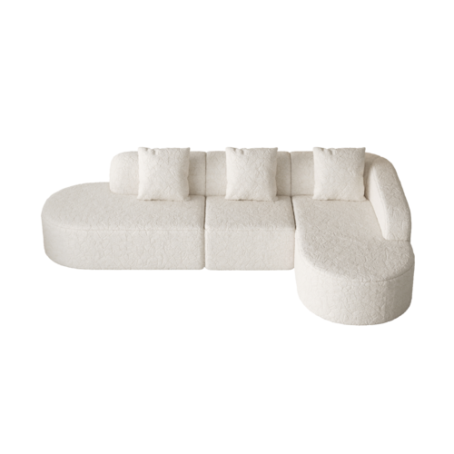111.8-inch L-shaped Curved Modular Sofa, Modern Design Featuring