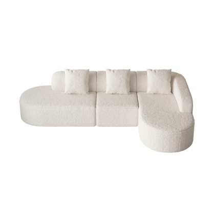 111.8-inch L-shaped Curved Modular Sofa, Modern Design Featuring