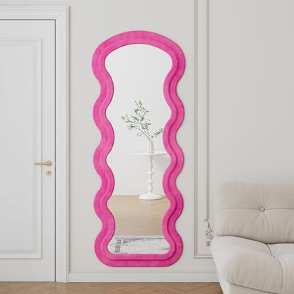 Flannel Full Length Wave rose Floor Mirror  for Bedroom living room