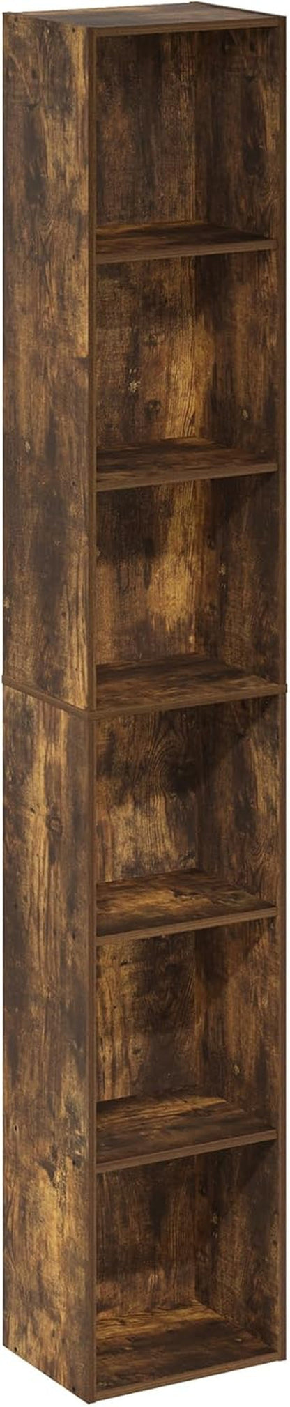 Amber Pine Six Tier Open Shelf Bookcase Home Office Storage