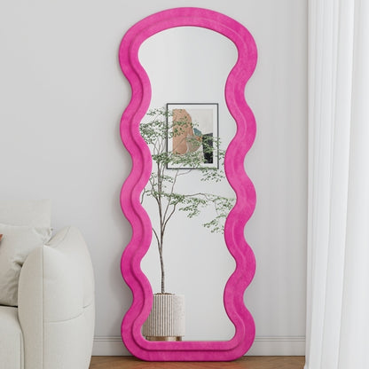 Flannel Full Length Wave rose Floor Mirror  for Bedroom living room