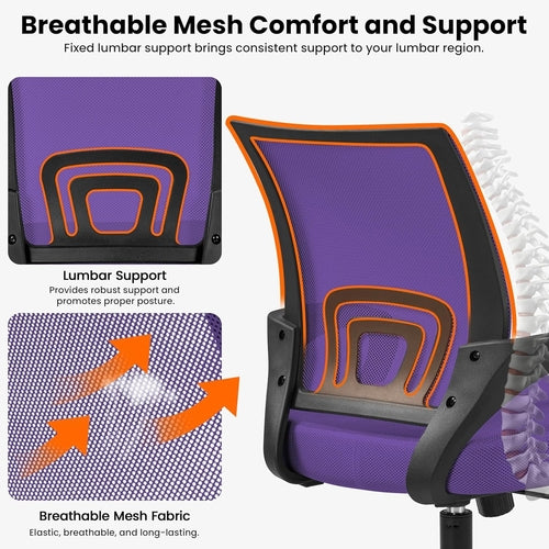 2Pcs Mesh Adjustable Desk Chairs, Ergonomic Executive Chairs with
