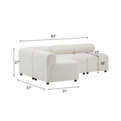 Modular Chenille Sectional Sofa – Modern Curved Upholstered Couch for